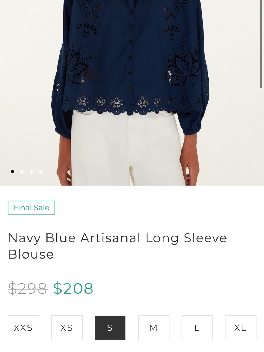 Farm Rio: Navy Blue Artisanal Long Sleeve
Blouse - Picture 6 of 8
